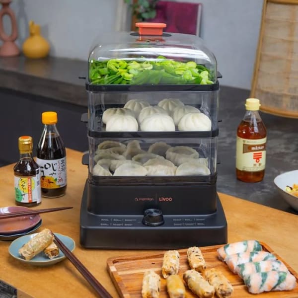 Cuiseur Vapeur LIVOO 1200W - Noir (DOC300) Cuiseur Vapeur LIVOO 1200W - Noir (DOC300)